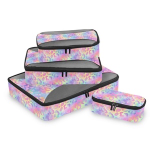Nouveauté : Ensemble de 6 sacs de compression pour vêtements de voyage, motif guépard arc-en-ciel, avec fermeture éclair, pour bagages - Product Image 3