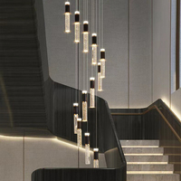 Magnifique Lustre LED Rotatif en Cristal pour Villa, Style Moderne et Simple, Idéal pour Hôtel, Salon, Duplex, et Éclairage d'Escalier
