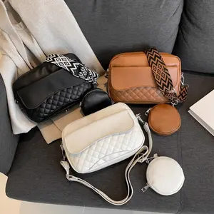 Wholesale Fashion Ladies 2 PCs In 1 Bag Set Purse High Quality PU Leather Shoulder Messenger Bag for Women Luxury