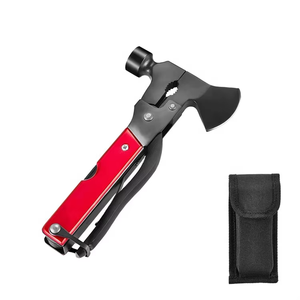 Martillo de Maquinista Multiherramienta para Camping con Mango de Aluminio, Funda de Nylon Roja/Negra, Kit de Supervivencia al Aire Libre, Hacha, OEM, Bricolaje - Product Image 1