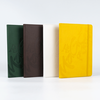 Bloc-notes de journal à couverture rigide en cuir PU A5 avec logo de gaufrage en relief et service d'impression de cahier de journal d'affaires à bande élastique