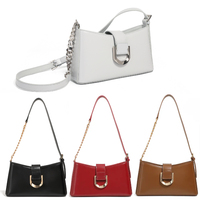 Grossiste Marque Privée OEM Fournisseur Cuir Lisse Rabat Anneau D Argent Sac Femme Bandoulière Épaule