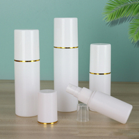 30ml 50ml 60ml 100ml 120ml 200ml Big Cap Gold Rim Fine Mist Spray PE Plastic Cosmetic Moisture White Bottle