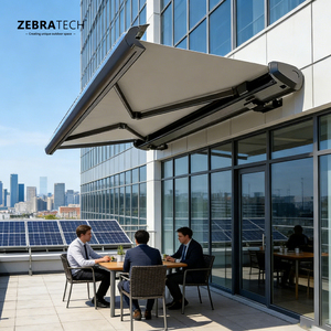 Pérgola <span class=keywords><strong>de</strong></span> Aluminio para Exteriores, <span class=keywords><strong>Toldo</strong></span> Retráctil Motorizado con Control Remoto para Balcón y Cubierta contra Lluvia, Certificación CE OEKO TEX 100 - Product Image 1