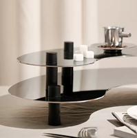 Nampan parfum Dekorasi Rumah, dudukan besi perak Modern aksesoris Stainless Steel abstrak tidak teratur untuk dekorasi