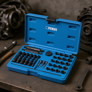 Kit de reparación de roscas métricas Fervi con insertos de sujeción para bujías incandescentes - Product Image 3