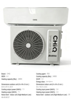 Climatiseur split inverter Chiq 24000 BTU 3P, refroidissement/chauffage, R32, A+++, économie d'énergie, 220V 50Hz, grande pièce, sans conduit