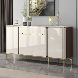 Credenza Extra Lunga Contemporanea con 2 Ante e 3 Cassetti, Mobile da Sala da Pranzo in Legno alla Moda - Product Image 3