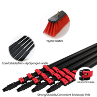 Xtentool - Kit de Cepillo para Limpiar Ventanas con Barra Telescópica de Fibra de Carbono de 60 pies, Sistema de Limpieza con Agua, Venta al por Mayor, OEM, ODM