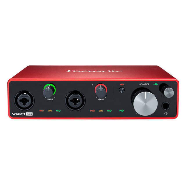 Focusrite Scarlett 4i4 3rd Audio Interface USB Recording Guitar Headphone External Amplifier Mic Preamp Sound Card