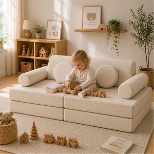 Ensemble de canapés modulaires pliables et inclinables pour salle de jeux, 10 pièces, en mousse, pour enfants, salon, école, matériaux certifiés non toxiques - Product Image 2