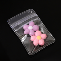 Sacs à fermeture éclair en PVC transparent épais en gros, sacs d'emballage réutilisables pour bijoux, pour bagues, breloques, présentoirs à bijoux avec logo et trou