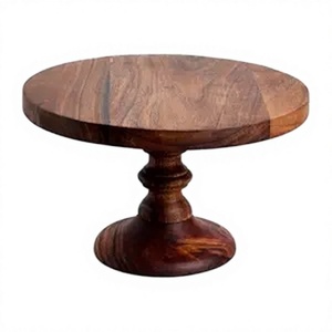 Natural <b>Wooden</b> <b>Cake</b> Stand for Dessert Display Brown Finished Round Shape Durable Feature <b>Cake</b> Decor Accessory - Product Image 1