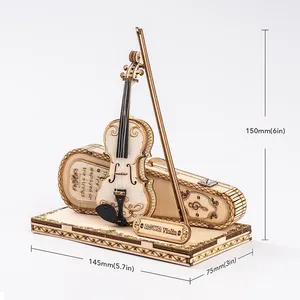 Robot ime Rokr DIY Spielzeug zusammenbauen TG604K Violine Capriccio Modell Kits Holz 3D Puzzles für Erwachsene