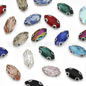 Strass transparents à dos plat en forme de navette 6x12mm 16 facettes pour robes de mariée, chaussures, accessoires et bijoux DIY - Product Image 4