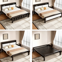 Lit Moderne en Cuir Réglable et Durable avec Cadre Métallique Épaissi, Tailles Simple/Double/Queen, Idéal pour Chambre, Appartement, Hôtel - Offre Spéciale
