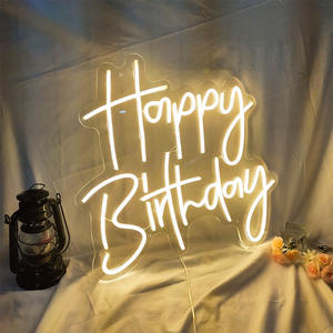 Letrero de neón LED personalizado con letras en inglés, luces decorativas de feliz cumpleaños, <span class=keywords><strong>palabras</strong></span> luminosas para eventos y festivales - Product Image 3