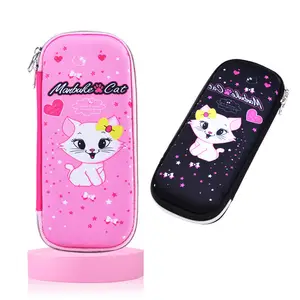 Factory offered cartoon cat eva 3d pencil case lightweight waterproof pen box