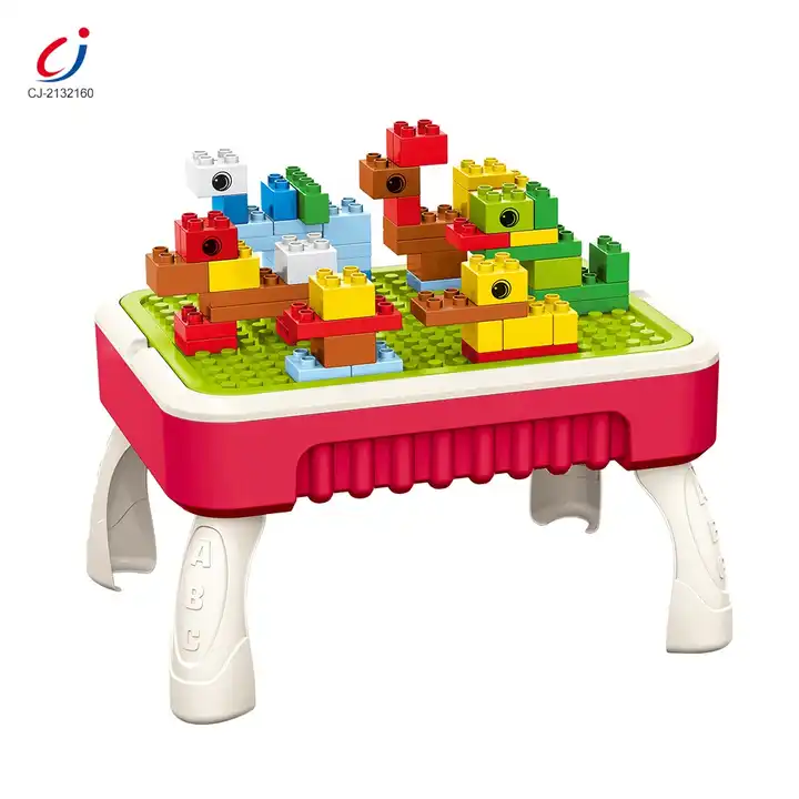 2 in 1 Magnetic Writing Board Building Blocks Kids Activity Table
