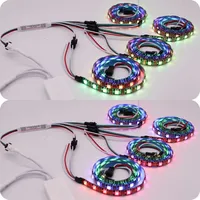 Penguat Sinyal LED Mini TTL untuk WS2811 WS2812B SK6812 Modul Strip LED RGBIC 3Pin yang Dapat Diatur Alamatnya 1 hingga 4/8 DC5-24V