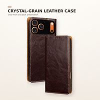 Étui portefeuille en cuir véritable grain cristal pour iPhone 18 17 16 15 14 13 Pro Max avec porte-cartes RFID et support magnétique