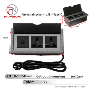 Nuevo Enchufe de Mesa Empotrado con Tapa Abatible, Toma de Corriente Múltiple Oculta para Escritorio, Enchufe Eléctrico con Clavijas EU, US, UK - Product Image 3