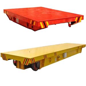 คลังสินค้า30T ใช้วัสดุการถ่ายโอนการขนส่งไฟฟ้ารถเข็นขนส่งแบน - Product Image 1