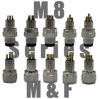 Conectores Circulares Industriales Serie M8 con Codificación A, 8 Pines, Hembra, 8mm, Enchufe de Aviación Recto, IP67 Impermeable