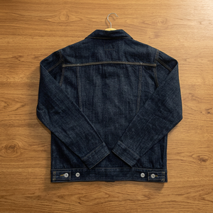 Veste en jean éco-responsable pour homme, style moto décontracté, en tissu selvedge japonais, personnalisable sur le devant, OEM - Product Image 3