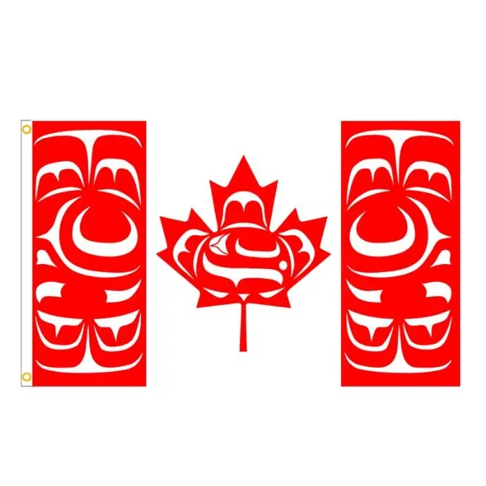 फ़ैक्टरी 3x5 फीट स्वदेशी कनाडा ध्वज कनाडा मूल ध्वज पॉलिएस्टर सामग्री