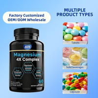 Capsules de magnésium 4X Complex OEM/ODM : Glycinate et Malate de Magnésium – Compléments Énergisants et pour le Sommeil