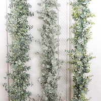 QSLH-C0003 Guirlande en faux eucalyptus en gros, plantes vertes en plastique, vigne écologique pour mariage, Noël, Nouvel An chinois
