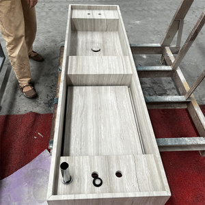 Lavabo <span class=keywords><strong>rectangulaire</strong></span> moderne en <span class=keywords><strong>bois</strong></span> blanc et marbre pour hôtel et salle de bain à domicile - Product Image 1