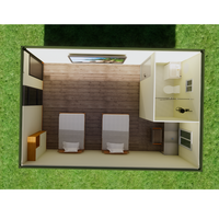Grand appartement dortoir Panneau sandwich personnalisé Conteneur en acier Bâtiment préfabriqué Maisons en paquet plat Chambres d'hôtel
