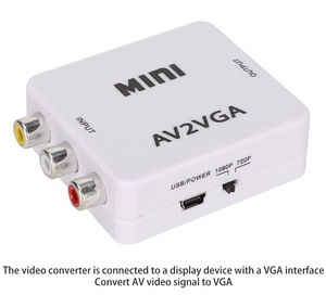 Mini convertisseur vidéo 1080P Convertisseur vidéo RCA <span class=keywords><strong>AV2VGA</strong></span> avec audio 3.5mm <span class=keywords><strong>AV2VGA</strong></span> / CVBS Audio vers PC HDTV - Product Image 4