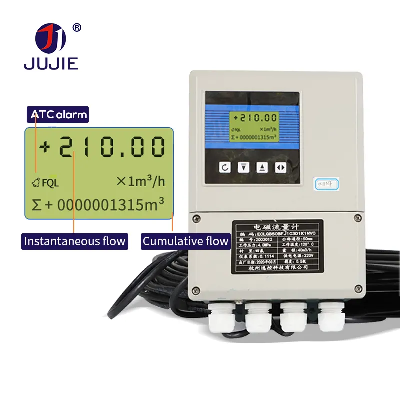 Meteran aliran elektromagnetik terpisah, pipa air cair, pengukur aliran Digital, DN50/80/100