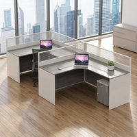 Poste de travail de bureau incurvé avec cloison, bureau informatique moderne en bois, table de direction de luxe, ensemble de mobilier de bureau