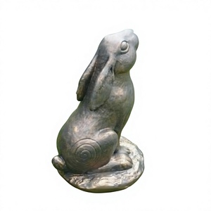 Handcrafted Rabbit Decorative Bronze Finish Rabbit Sculpture With Base Durable <b>Rustic</b> Eco Friendly Figure For Decoration - Product Image 1