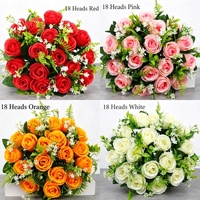 LUYI Handgefertigter Wunderschöner Bunter Premium Großer Künstlicher Seidenrosenstrauß für Braut Hochzeit Weihnachten & Neujahr