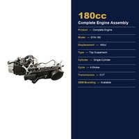 Ensemble moteur de scooter GY6 180cc, 4 temps, monocylindre, complet, suspension supérieure pour scooter 180cc
