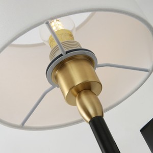Simple American Brass Wall Sconce with <b>Drum</b> Fabric <b>Shade</b>, Modern Decor Wall <b>Lamp</b> for Living Room, Bedroom, Hallway Hotel - Product Image 5