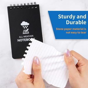 Bloc-notes de poche tout temps 3 x 5, papier pierre, mini bloc-notes spiralé résistant aux intempéries, bloc-notes de police pour extérieur, maison, bureau, école - Product Image 6