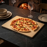 Pierre à pizza rectangulaire pliable XL-Sillimanite 38x33cm, résistante aux chocs thermiques, pierre de cuisson sûre pour four et grill, pizza maison