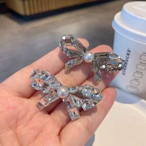 Gran oferta, Clip de flecos de diamante a la moda, horquilla delicada, temperamento, pinza de pelo para chica brillante de diamante, Clip de lazo, accesorios para el cabello - Product Image 5