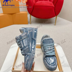 Chaussures de sport décontractées de luxe pour hommes, style couple tendance, en cuir véritable, baskets de marche et de course - Product Image 6