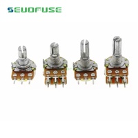 Potentiomètre rotatif de contrôle de vitesse de Volume à double canal WH148 de haute qualité 15MM 20MM 3Pin 6Pin B1K ~ B1M