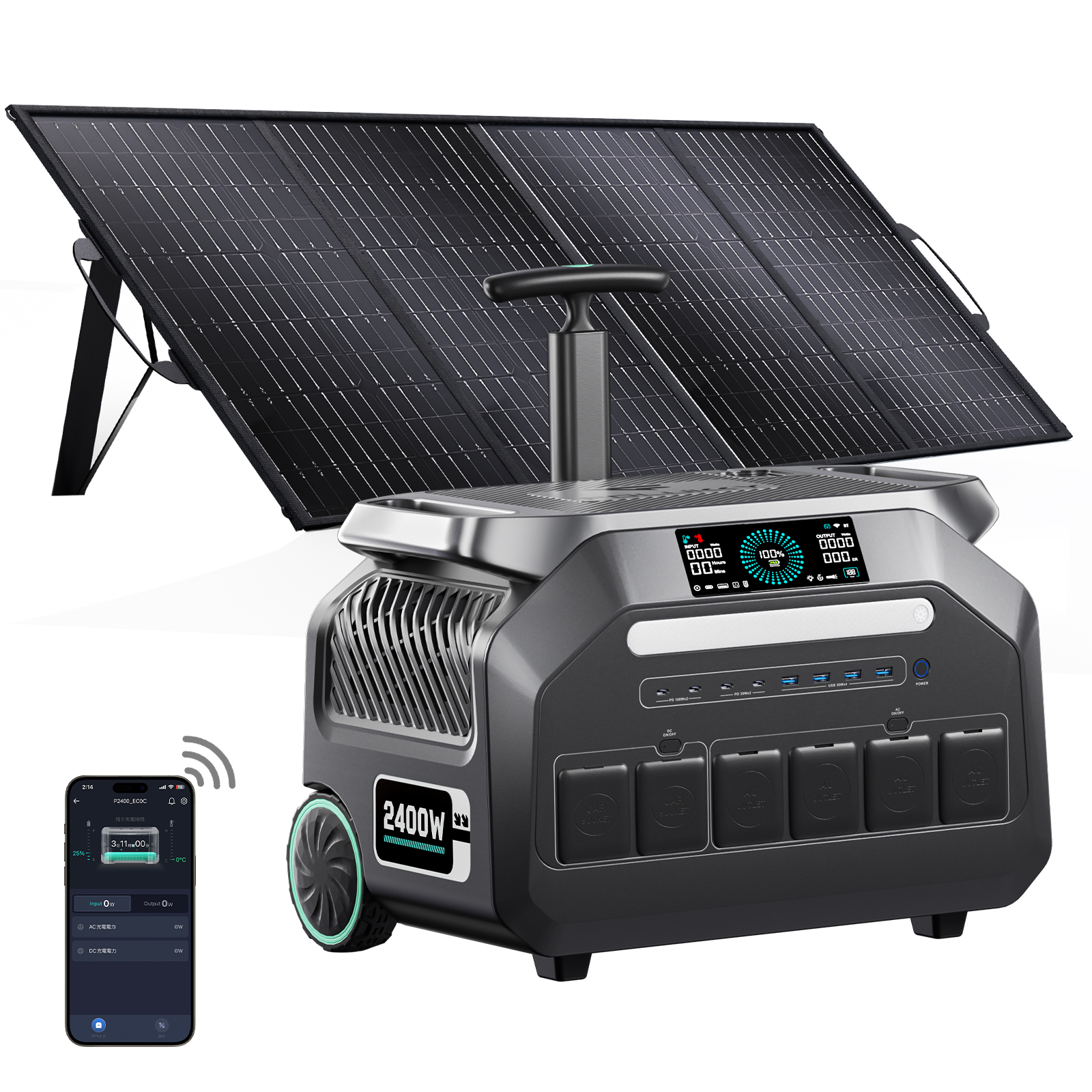 Noir + panneaux solaires 400w