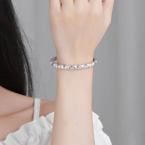 Losange mode exquis Simple 0.864ct argent Sterling délicat tendance personnalité ouvert Moissanite diamant Bracelet - Product Image 2