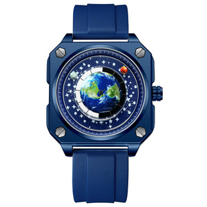 Orologio BINBOND di Lusso, Nuovo Design Creativo con Grande Quadrante Luna Terra Stelle, Automatico al Quarzo Impermeabile per Uomo - Product Image 6