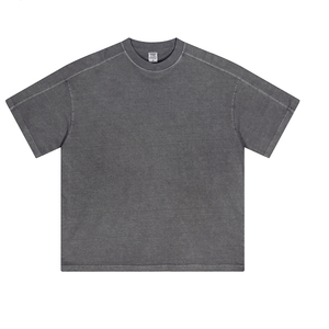 T-shirt surdimensionné en coton épais 310g personnalisé, T-shirt graphique personnalisé, T-shirt vintage délavé à l'acide, col rond - Product Image 2